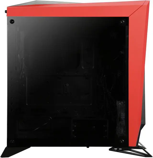 Alt view image 4 of 9 - CORSAIR Carbide Series SPEC-OMEGA Mid-Tower Tempered Glass Gaming Case, Black and Red CC-9011120-WW