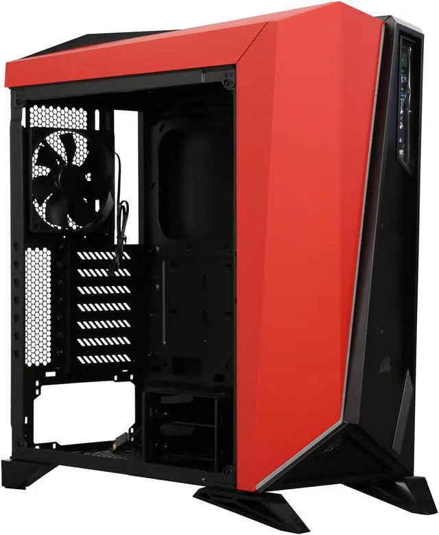 Alt view image 7 of 9 - CORSAIR Carbide Series SPEC-OMEGA Mid-Tower Tempered Glass Gaming Case, Black and Red CC-9011120-WW