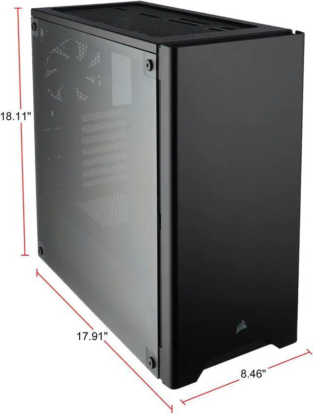 Alt view image 4 of 18 - Corsair Carbide Series 275R CC-9011130-WW Black Steel, Plastic, Acrylic Window Side Panel ATX Mid Tower Gaming Case