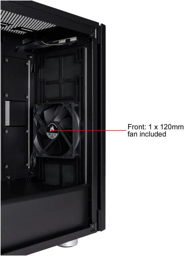 Alt view image 12 of 18 - Corsair Carbide Series 275R CC-9011130-WW Black Steel, Plastic, Acrylic Window Side Panel ATX Mid Tower Gaming Case