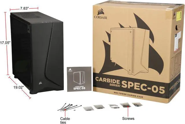 Alt view image 14 of 14 - Corsair Carbide Series SPEC-05 CC-9011138-WW Black Steel, Plastic, Acrylic Window Side Panel ATX Mid Tower Gaming Case