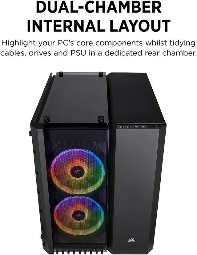 Alt view image 13 of 16 - Corsair Crystal Series 280X RGB CC-9011135-WW Black Steel / Plastic / Tempered Glass Micro-ATX Case Computer Case