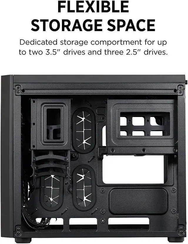 Alt view image 14 of 16 - Corsair Crystal Series 280X RGB CC-9011135-WW Black Steel / Plastic / Tempered Glass Micro-ATX Case Computer Case