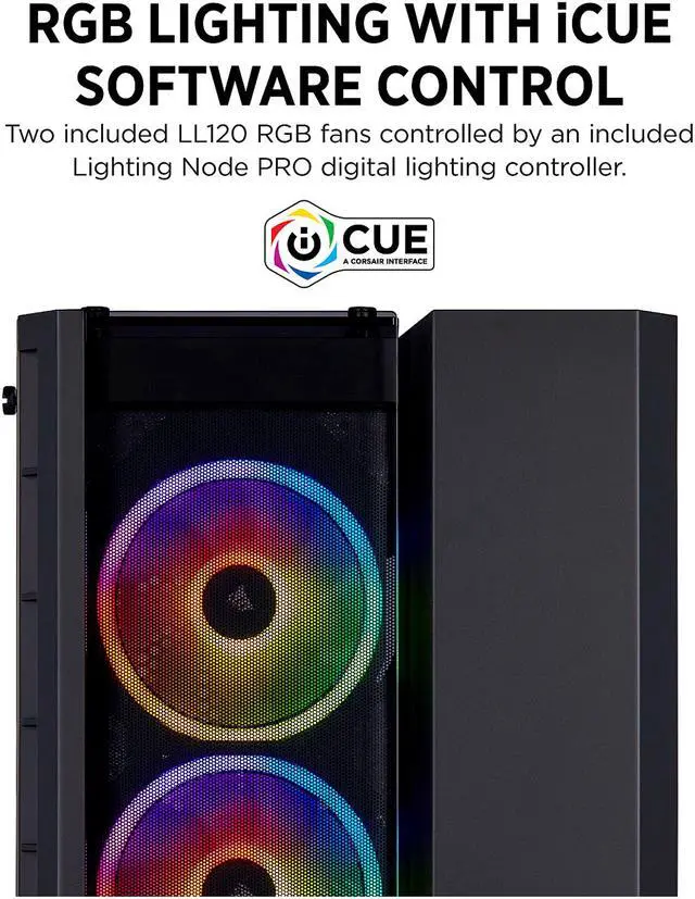 Alt view image 15 of 16 - Corsair Crystal Series 280X RGB CC-9011135-WW Black Steel / Plastic / Tempered Glass Micro-ATX Case Computer Case