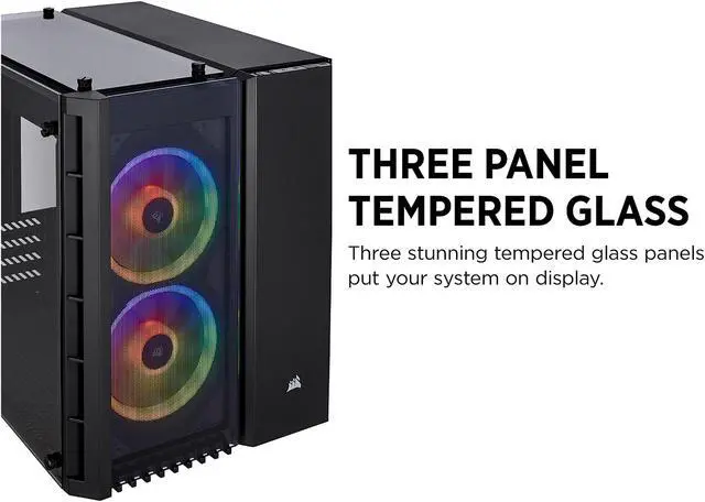 Alt view image 12 of 16 - Corsair Crystal Series 280X RGB CC-9011135-WW Black Steel / Plastic / Tempered Glass Micro-ATX Case Computer Case