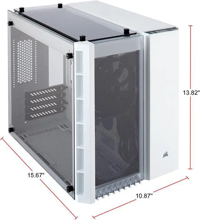 Alt view image 2 of 12 - Corsair Crystal Series 280X CC-9011136-WW White Steel / Plastic / Tempered Glass Micro ATX Computer Case