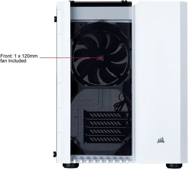 Alt view image 4 of 12 - Corsair Crystal Series 280X CC-9011136-WW White Steel / Plastic / Tempered Glass Micro ATX Computer Case