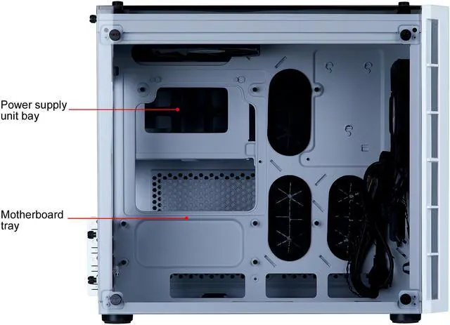 Alt view image 6 of 12 - Corsair Crystal Series 280X CC-9011136-WW White Steel / Plastic / Tempered Glass Micro ATX Computer Case