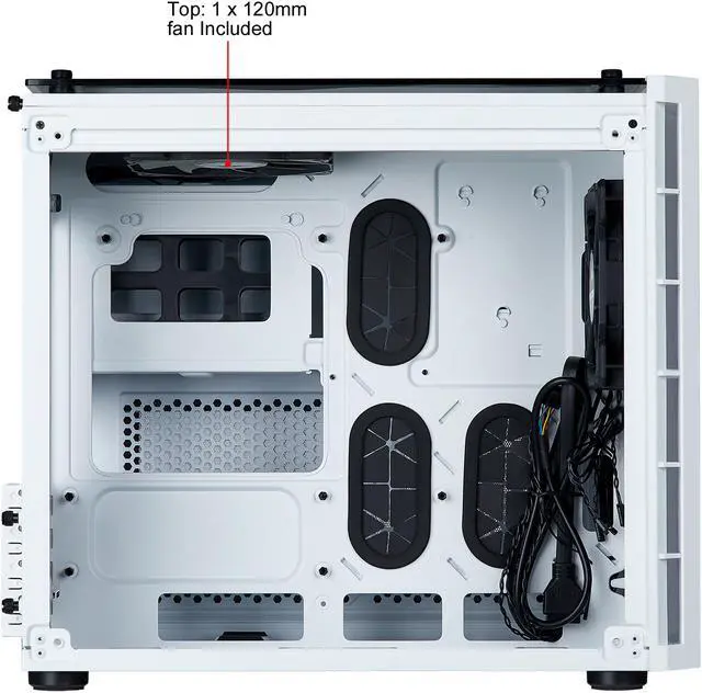 Alt view image 8 of 12 - Corsair Crystal Series 280X CC-9011136-WW White Steel / Plastic / Tempered Glass Micro ATX Computer Case