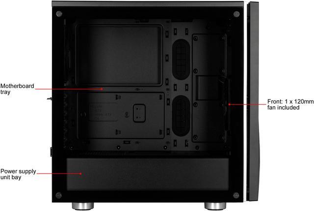 Alt view image 7 of 20 - Corsair Carbide Series SPEC-06 RGB CC-9011146-WW Black Steel / Plastic / Tempered Glass ATX Mid Tower Computer Case