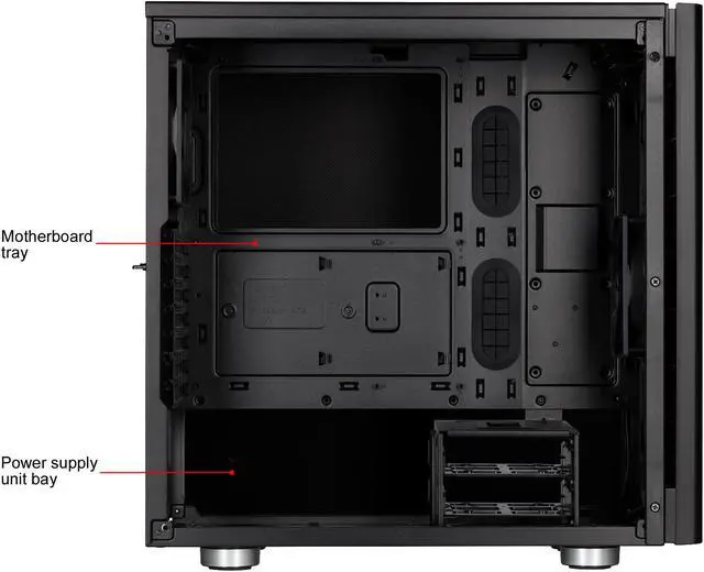 Alt view image 13 of 15 - Corsair Carbide Series 275Q CC-9011164-WW Black Steel / Plastic ATX Mid Tower Quiet Gaming Case