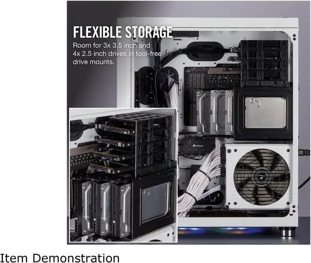 Alt view image 5 of 9 - Corsair Crystal Series 680X RGB CC-9011169-WW White Steel / Plastic High Airflow Tempered Glass ATX Smart Case