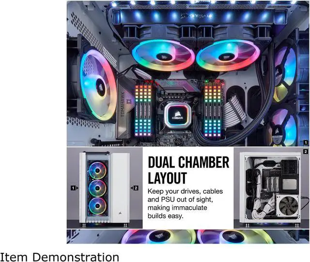 Alt view image 9 of 9 - Corsair Crystal Series 680X RGB CC-9011169-WW White Steel / Plastic High Airflow Tempered Glass ATX Smart Case