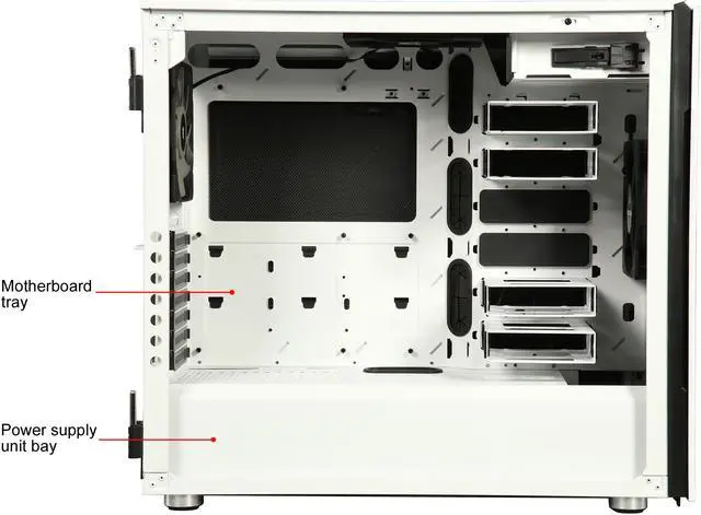 Alt view image 12 of 17 - Corsair Carbide Series 678C CC-9011170-WW White Steel / Plastic / Tempered Glass ATX Mid Tower Low Noise Tempered Glass ATX Case