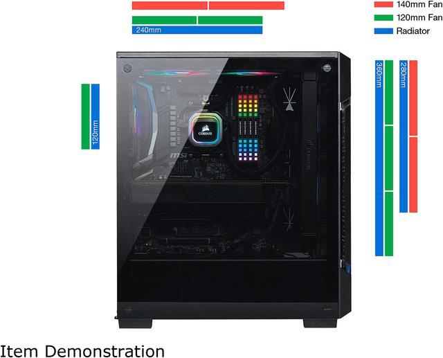 Alt view image 6 of 18 - Corsair iCUE 220T RGB Airflow CC-9011173-WW Black Steel / Plastic / Tempered Glass ATX Mid Tower Computer Case