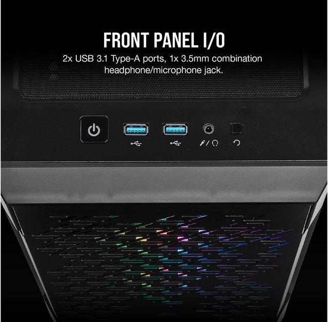 Alt view image 11 of 18 - Corsair iCUE 220T RGB Airflow CC-9011173-WW Black Steel / Plastic / Tempered Glass ATX Mid Tower Computer Case