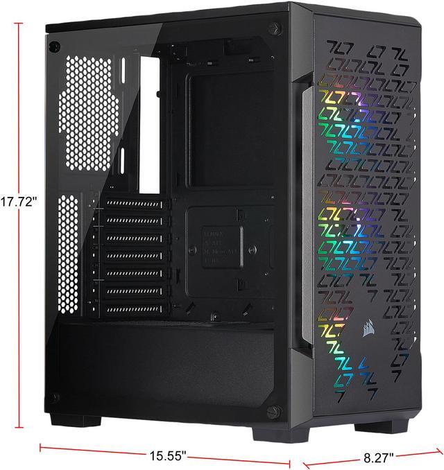 Alt view image 4 of 18 - Corsair iCUE 220T RGB Airflow CC-9011173-WW Black Steel / Plastic / Tempered Glass ATX Mid Tower Computer Case