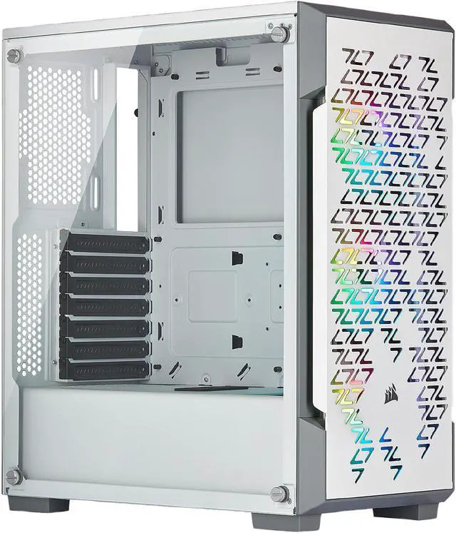 Alt view image 2 of 10 - Corsair iCUE 220T RGB Airflow CC-9011174-WW White Steel / Plastic / Tempered Glass ATX Mid Tower Computer Case