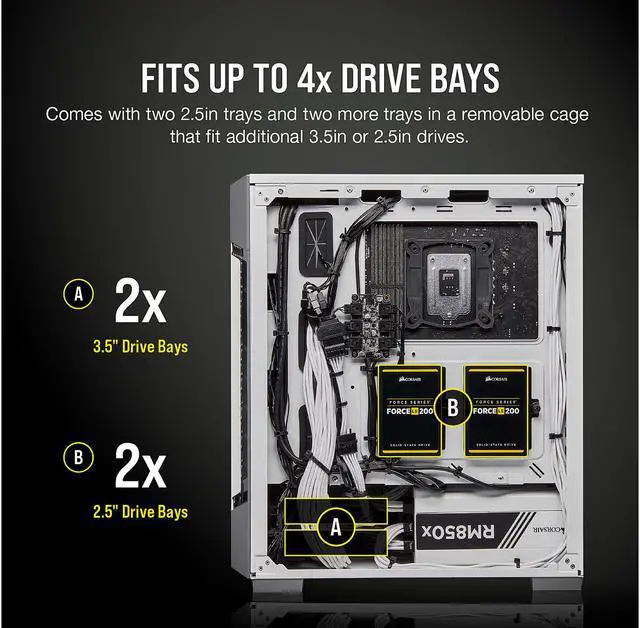 Alt view image 9 of 10 - Corsair iCUE 220T RGB Airflow CC-9011174-WW White Steel / Plastic / Tempered Glass ATX Mid Tower Computer Case