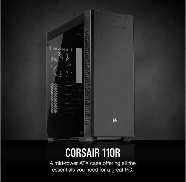 Alt view image 3 of 8 - Corsair Carbide Series 110R CC-9011183-WW Black Steel / Plastic / Tempered Glass ATX Mid Tower Computer Case