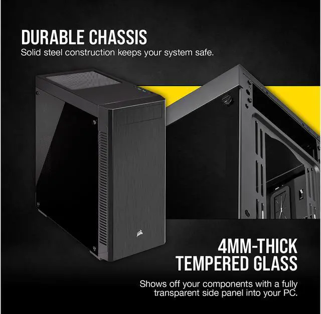 Alt view image 5 of 8 - Corsair Carbide Series 110R CC-9011183-WW Black Steel / Plastic / Tempered Glass ATX Mid Tower Computer Case