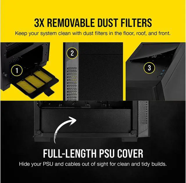 Alt view image 6 of 8 - Corsair Carbide Series 110R CC-9011183-WW Black Steel / Plastic / Tempered Glass ATX Mid Tower Computer Case