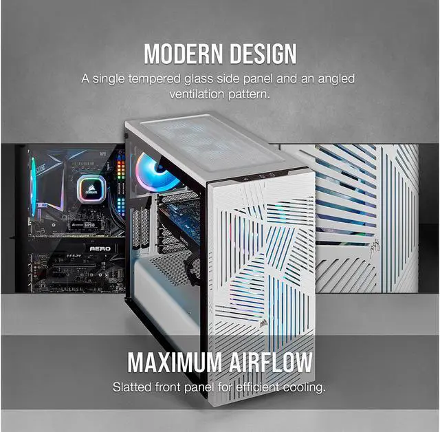Alt view image 7 of 8 - Corsair 275R Airflow CC-9011182-WW White Steel / Plastic / Tempered Glass ATX Mid Tower Computer Case