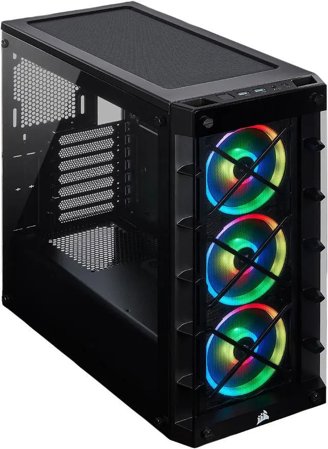Alt view image 2 of 10 - Corsair Crystal iCUE 465X RGB CC-9011188-WW Black Steel / Plastic / Tempered Glass ATX Mid Tower Computer Case