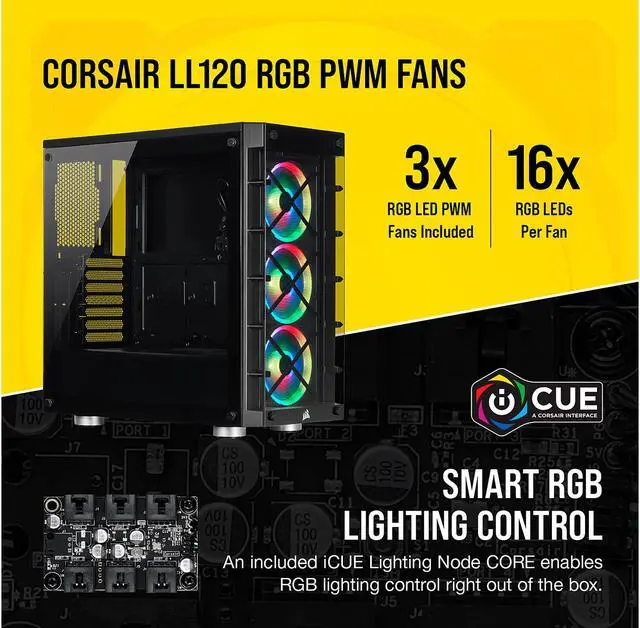 Alt view image 5 of 10 - Corsair Crystal iCUE 465X RGB CC-9011188-WW Black Steel / Plastic / Tempered Glass ATX Mid Tower Computer Case