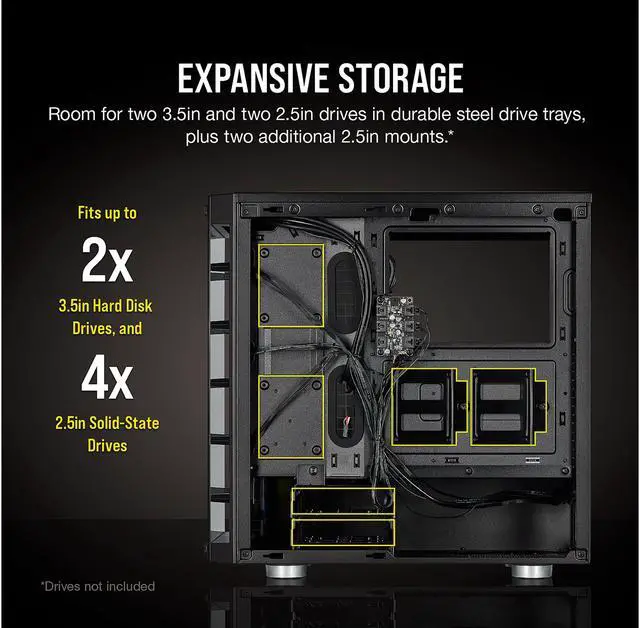 Alt view image 8 of 10 - Corsair Crystal iCUE 465X RGB CC-9011188-WW Black Steel / Plastic / Tempered Glass ATX Mid Tower Computer Case