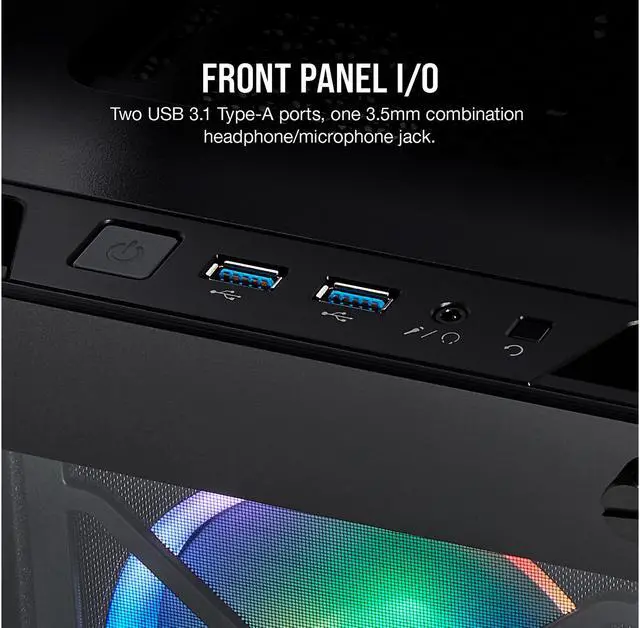 Alt view image 10 of 10 - Corsair Crystal iCUE 465X RGB CC-9011188-WW Black Steel / Plastic / Tempered Glass ATX Mid Tower Computer Case