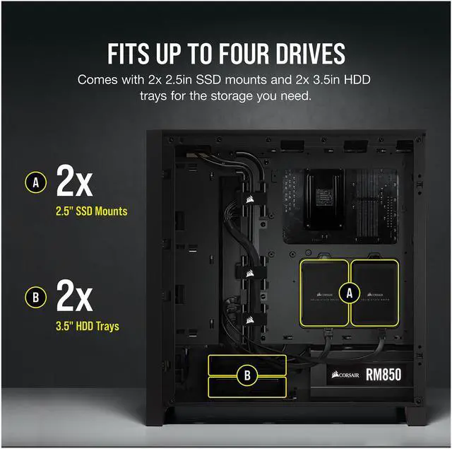 Alt view image 6 of 8 - Corsair 4000D CC-9011198-WW Black Steel / Plastic / Tempered Glass ATX Mid Tower Computer Case