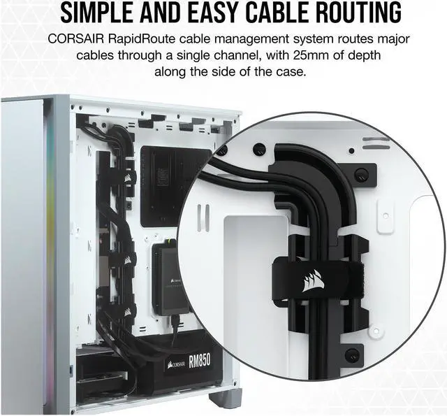 Alt view image 7 of 8 - Corsair 4000D CC-9011199-WW White Steel / Plastic / Tempered Glass ATX Mid Tower Computer Case