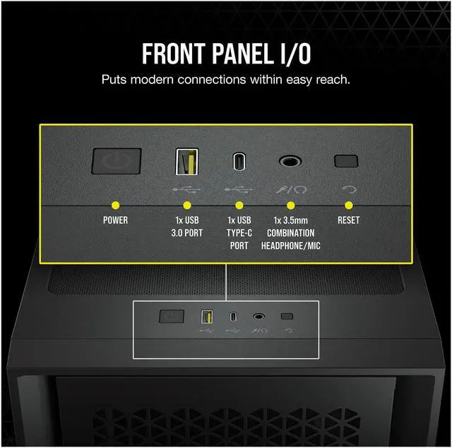 Alt view image 8 of 9 - CORSAIR 4000D AIRFLOW Tempered Glass Mid-Tower ATX Case with ATX - RM750e Power Supply installed, Black