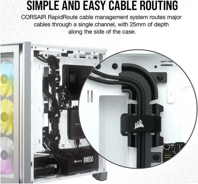 Alt view image 7 of 8 - Corsair iCUE 4000X RGB CC-9011205-WW White Steel / Plastic / Tempered Glass ATX Mid Tower Computer Case