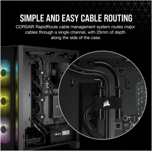 Alt view image 5 of 8 - Corsair iCUE 4000X RGB CC-9011204-WW Black Steel / Plastic / Tempered Glass ATX Mid Tower Computer Case