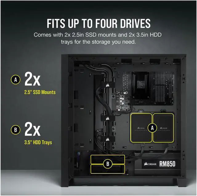 Alt view image 6 of 8 - Corsair iCUE 4000X RGB CC-9011204-WW Black Steel / Plastic / Tempered Glass ATX Mid Tower Computer Case