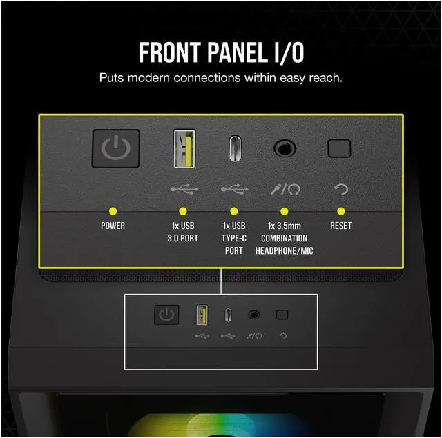 Alt view image 7 of 8 - Corsair iCUE 4000X RGB CC-9011204-WW Black Steel / Plastic / Tempered Glass ATX Mid Tower Computer Case