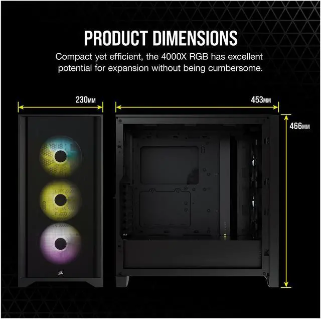 Alt view image 8 of 8 - Corsair iCUE 4000X RGB CC-9011204-WW Black Steel / Plastic / Tempered Glass ATX Mid Tower Computer Case