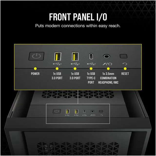 Alt view image 9 of 10 - Corsair 5000D Airflow Tempered Glass Mid-Tower ATX PC Case, Black, CC-9011210-WW