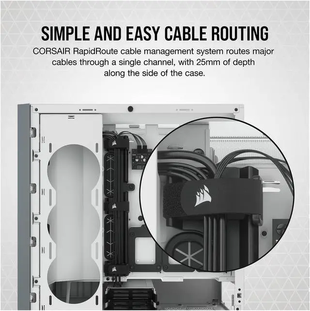 Alt view image 7 of 10 - Corsair 5000D Airflow Tempered Glass Mid-Tower ATX PC Case, White, CC-9011211-WW
