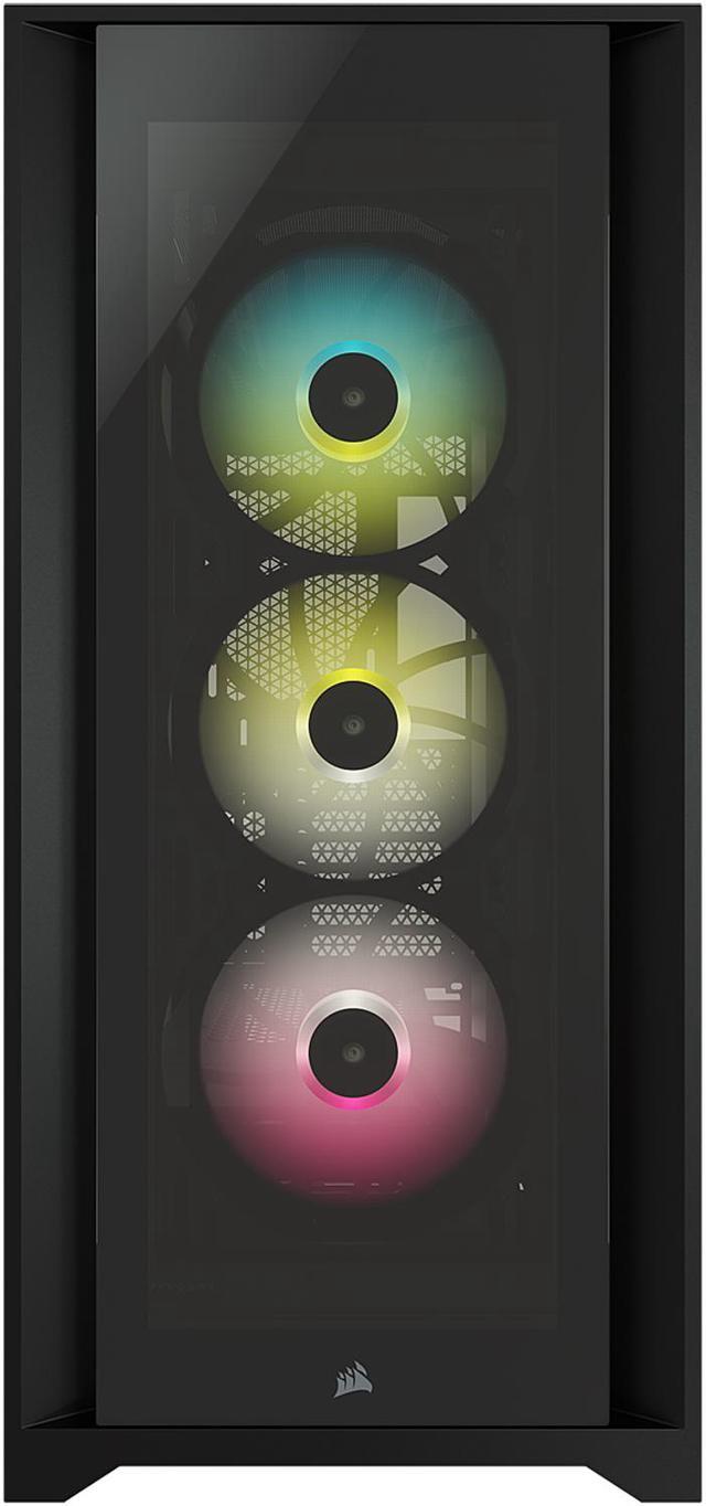 Alt view image 4 of 20 - Corsair iCUE 5000X RGB Tempered Glass Mid-Tower ATX PC Smart Case, Black, CC-9011212-WW
