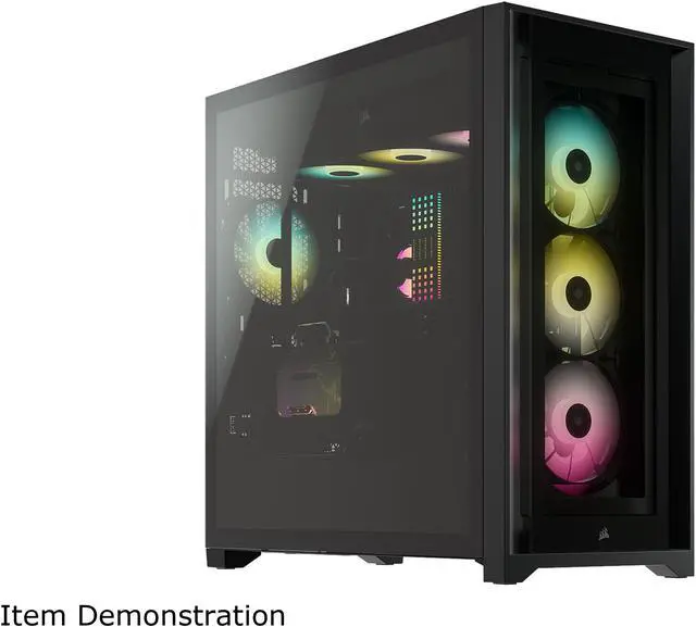 Alt view image 5 of 20 - Corsair iCUE 5000X RGB Tempered Glass Mid-Tower ATX PC Smart Case, Black, CC-9011212-WW