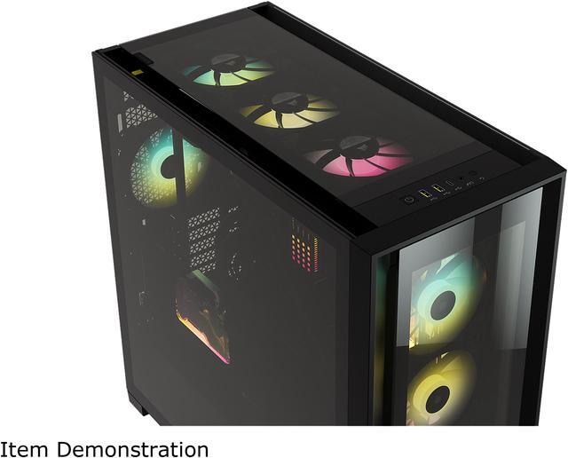 Alt view image 6 of 20 - Corsair iCUE 5000X RGB Tempered Glass Mid-Tower ATX PC Smart Case, Black, CC-9011212-WW