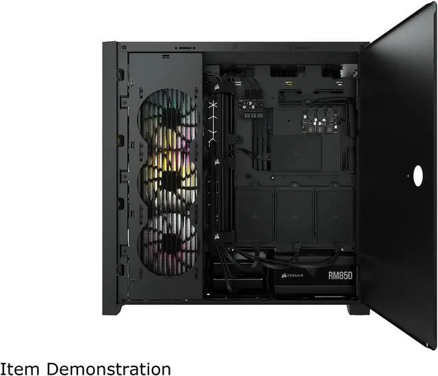 Alt view image 13 of 20 - Corsair iCUE 5000X RGB Tempered Glass Mid-Tower ATX PC Smart Case, Black, CC-9011212-WW