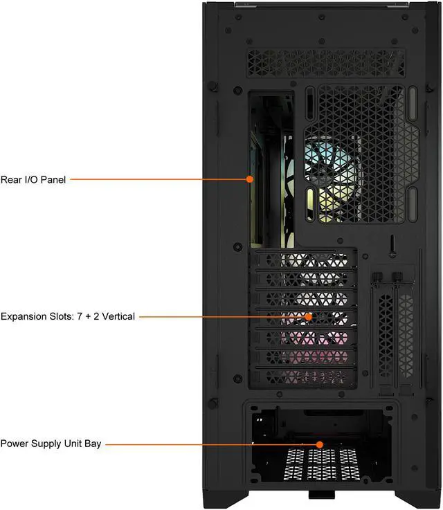 Alt view image 20 of 20 - Corsair iCUE 5000X RGB Tempered Glass Mid-Tower ATX PC Smart Case, Black, CC-9011212-WW