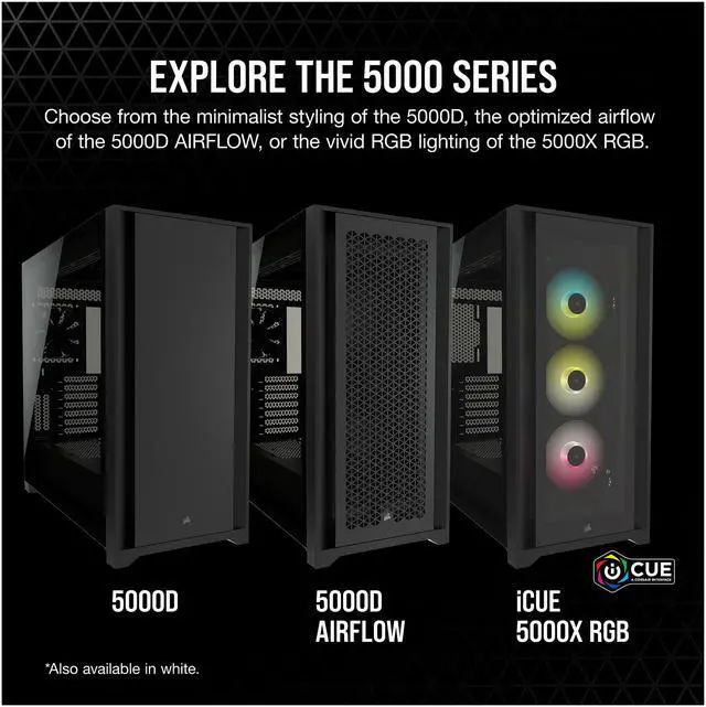 Alt view image 2 of 10 - CORSAIR 5000D Tempered Glass Mid-Tower ATX PC Case, Black, CC-9011208-WW
