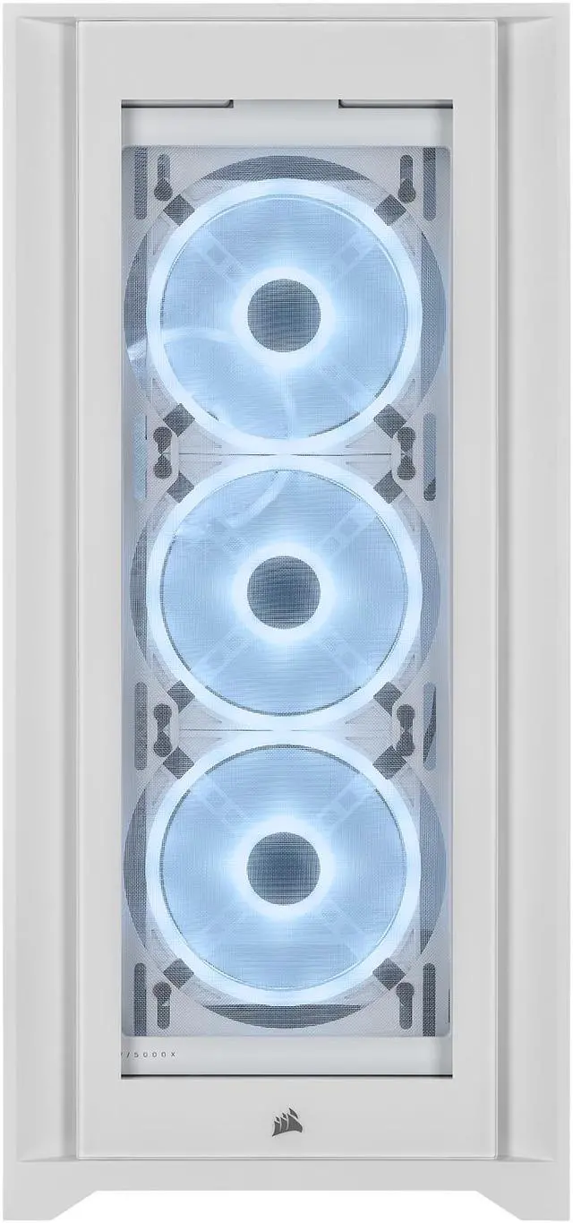 Alt view image 3 of 20 - Corsair iCUE 5000X RGB QL Edition CC-9011233-WW White Steel / Plastic / Tempered Glass ATX Mid Tower Computer Case