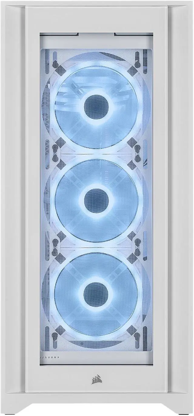 Alt view image 4 of 20 - Corsair iCUE 5000X RGB QL Edition CC-9011233-WW White Steel / Plastic / Tempered Glass ATX Mid Tower Computer Case