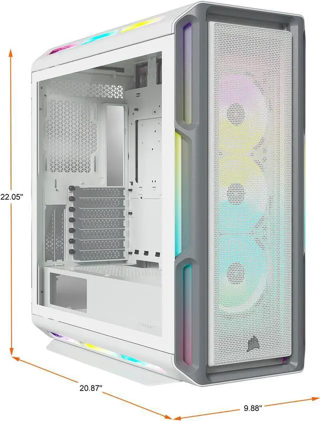 Alt view image 2 of 10 - Corsair iCUE 5000T RGB CC-9011231-WW White Steel / Plastic / Tempered Glass ATX Mid Tower Computer Case